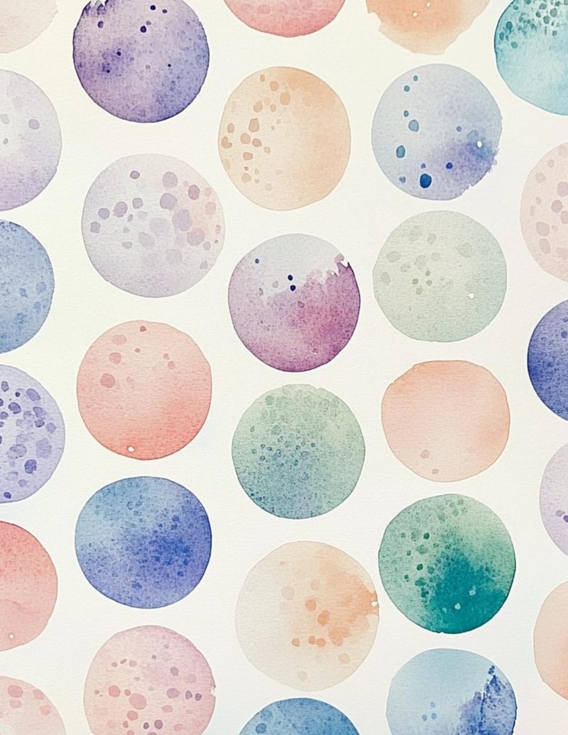 Orimazing eBook page 61 — abstract watercolor, modern boho, minimalist dots