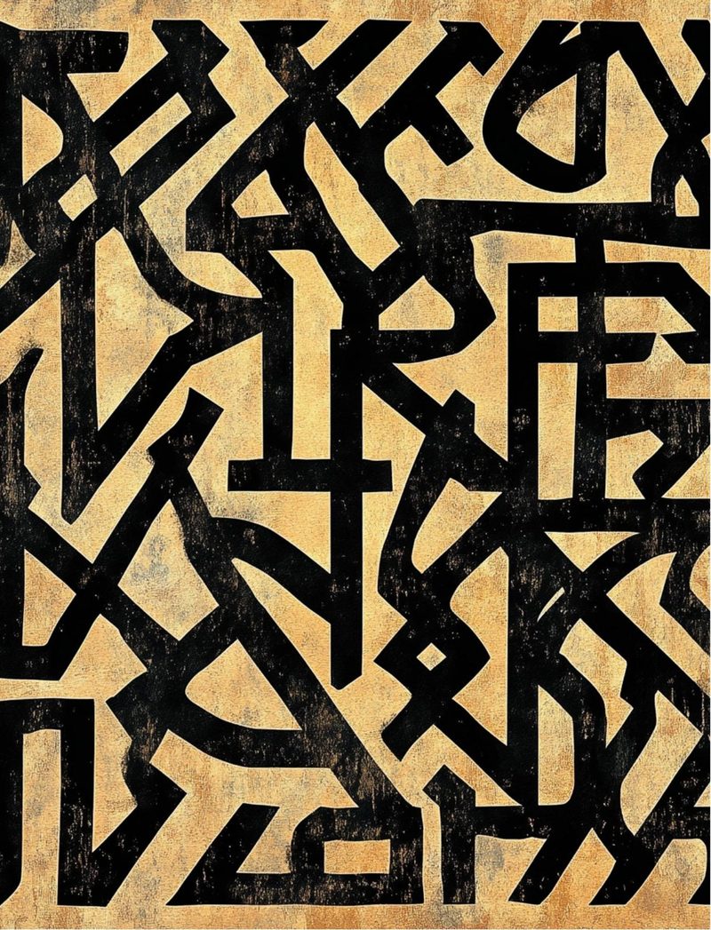 Rock the Casbah eBook page 45 — abstract geometric, modernist design, bold black pattern