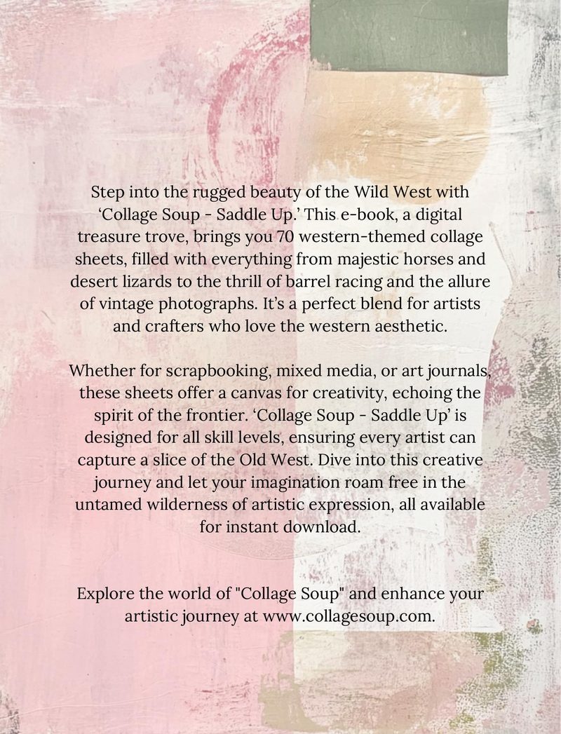 Saddle Up eBook page 82 — western aesthetic, wild west, collage sheets
