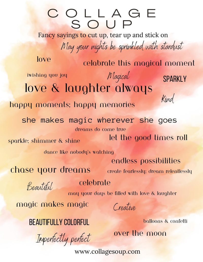 Special Events Sayings Sheet Freebie page 1 — [object Object]