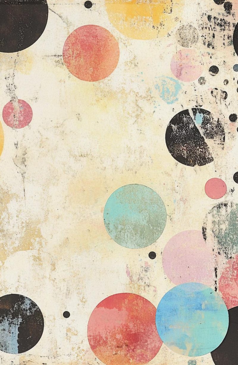 Start Here: A Beginner's Guide to Collage & Mixed Media eBook page 52 — abstract circles, geometric pattern, vintage distressed