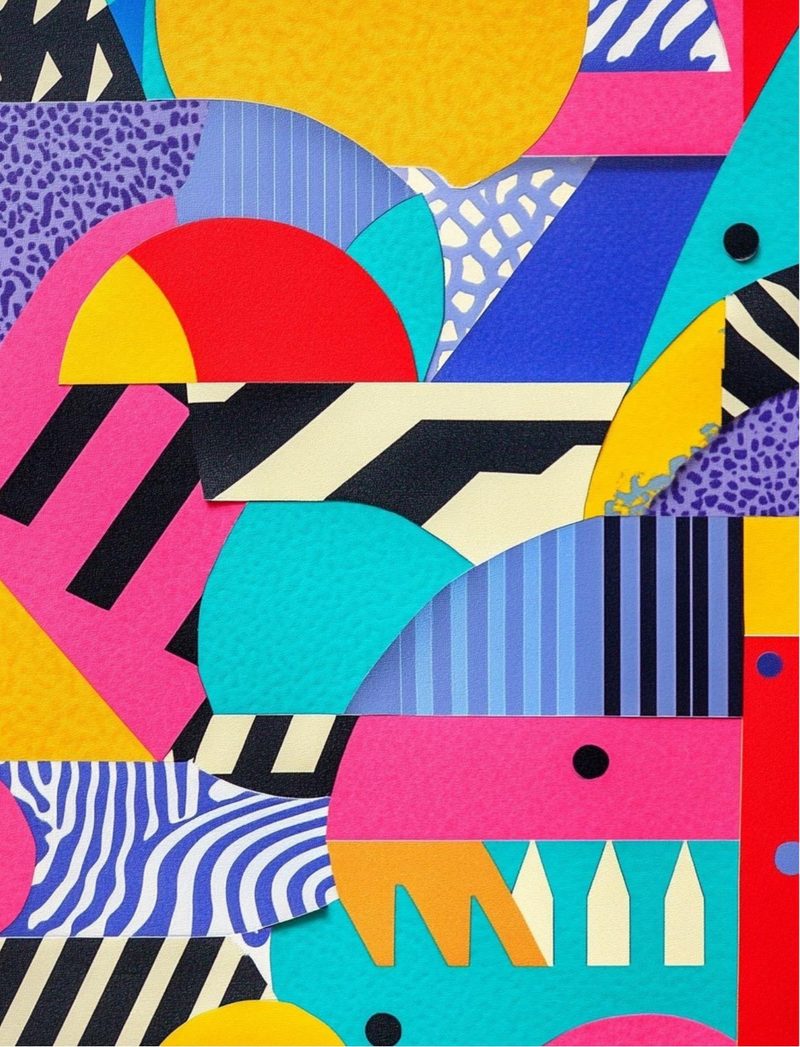 Stick It Real Good — 80s GenX Collage Papers eBook page 46 — modern geometric, colorful abstract, contemporary art