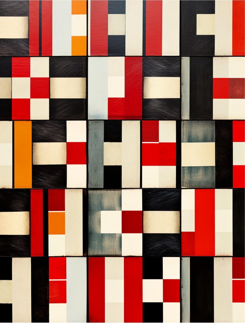 Sticks & Stones eBook page 58 — abstract geometric, modernist, color-blocking