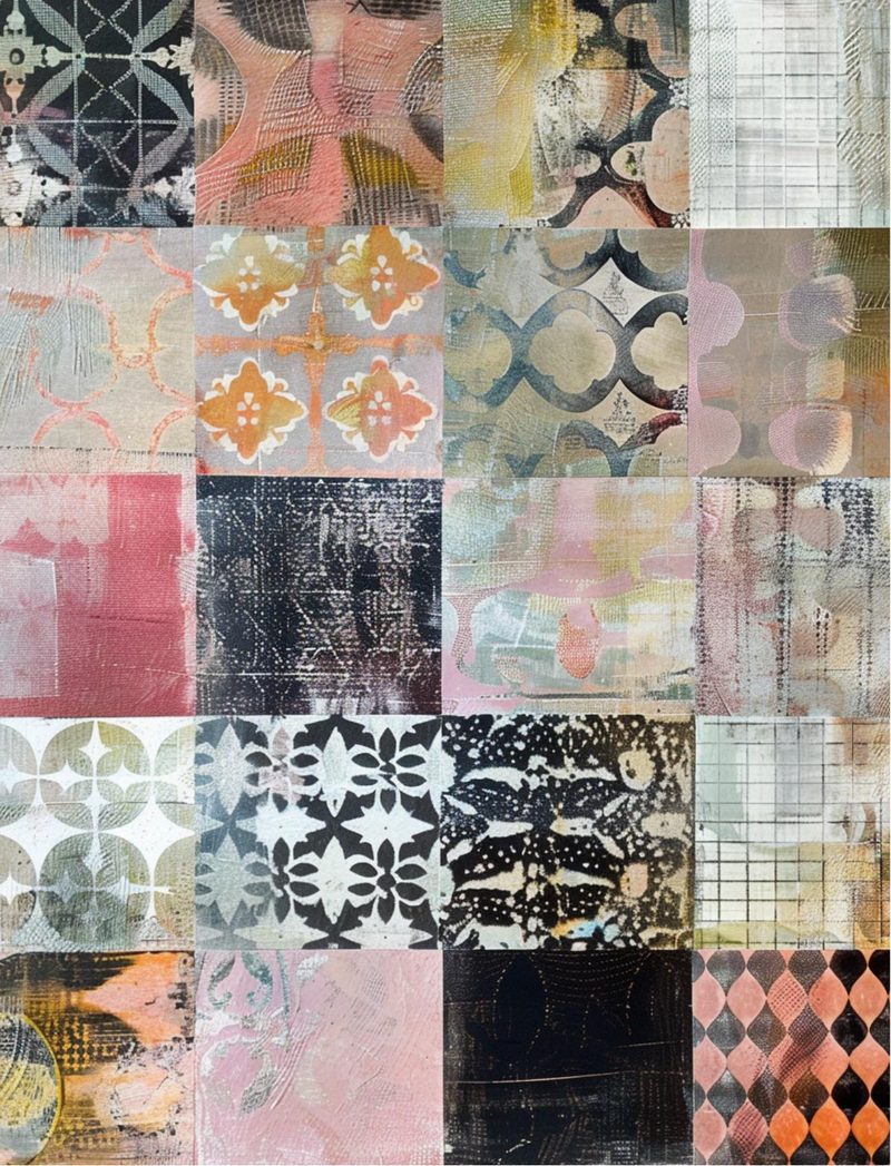 Stranger Than Fiction eBook page 114 — vintage wallpaper, ephemera collage, distressed patterns
