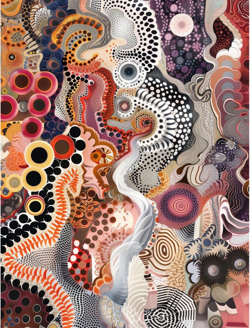 Stranger Than Fiction eBook page 32 — psychedelic abstract, modern maximalist, surreal patterns