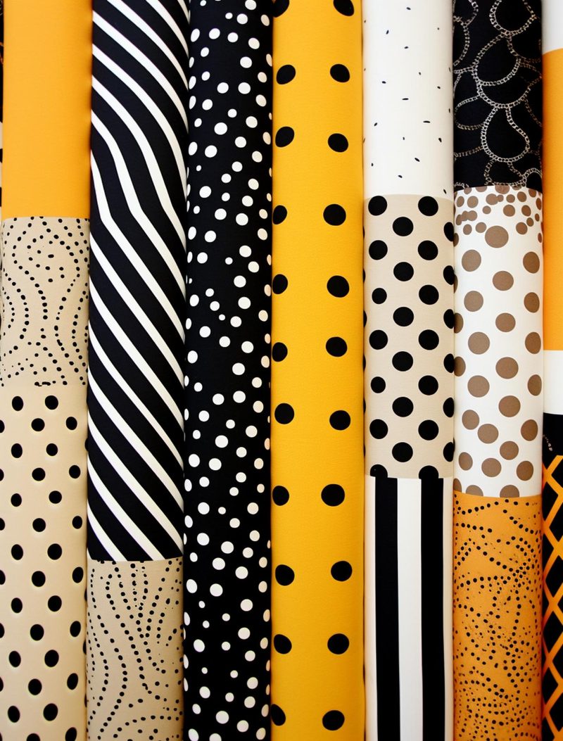 Textrimania I eBook page 40 — polka dot pattern, geometric fabric, stripe pattern