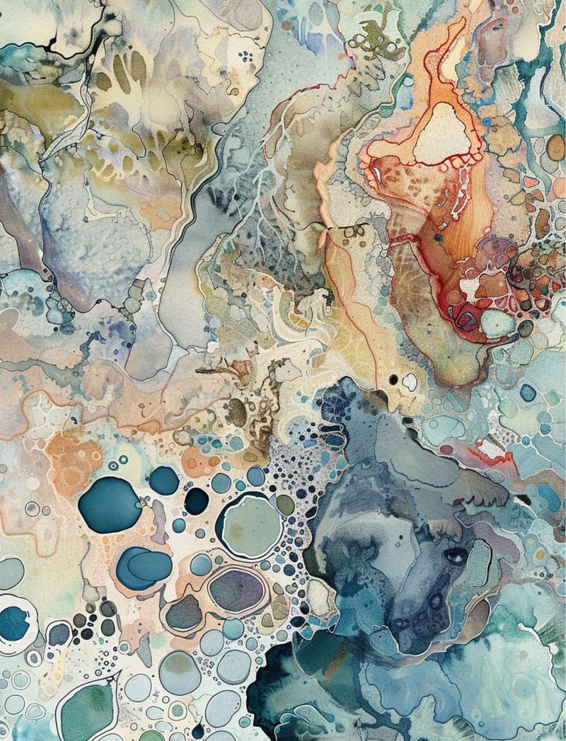 The House That Kae Built eBook page 52 — abstract watercolor art, mixed media collage, ethereal aesthetic