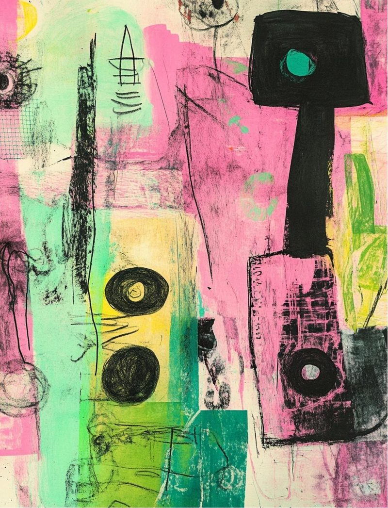 The Unruly Ones eBook page 54 — abstract figures, contemporary art, modern collage