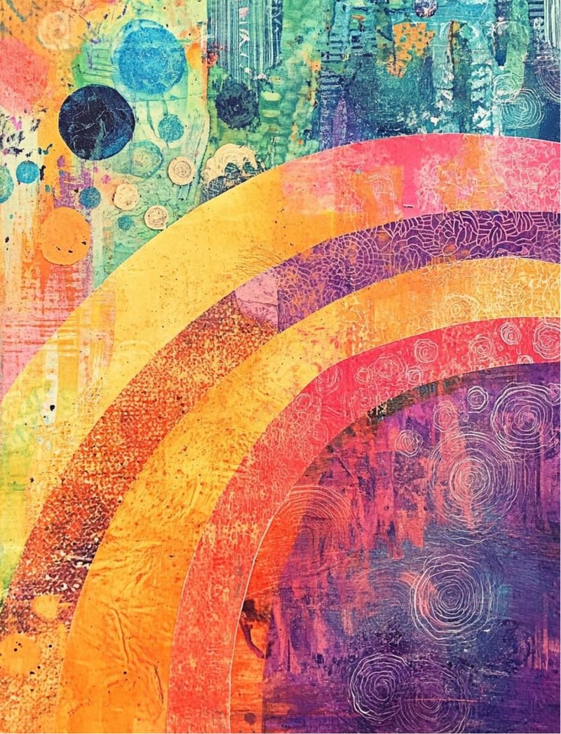 The Unruly Ones eBook page 78 — rainbow gradient, abstract modern, mixed media