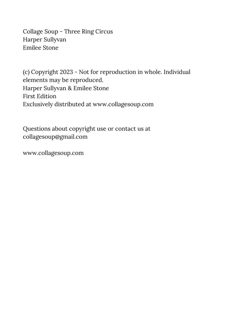 Three Ring Circus eBook page 2 — copyright-information, publication-details, title-page