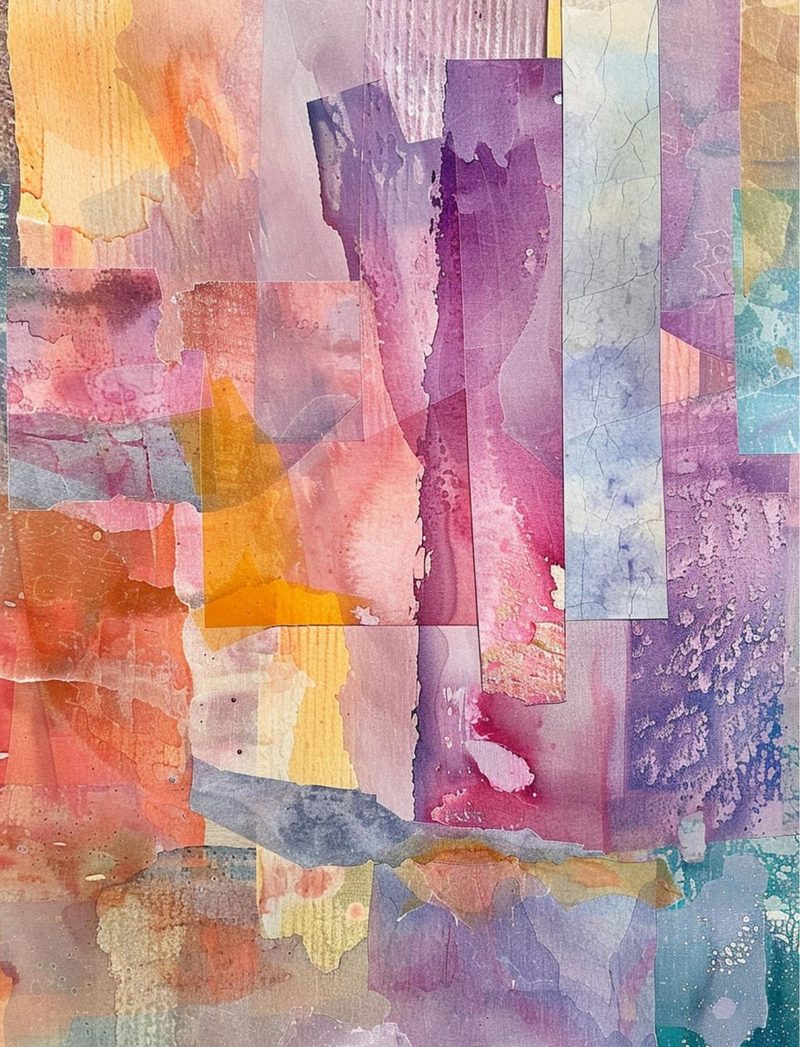 Unleash Your Inner Goddess eBook page 22 — abstract watercolor, layered transparency, mixed media collage