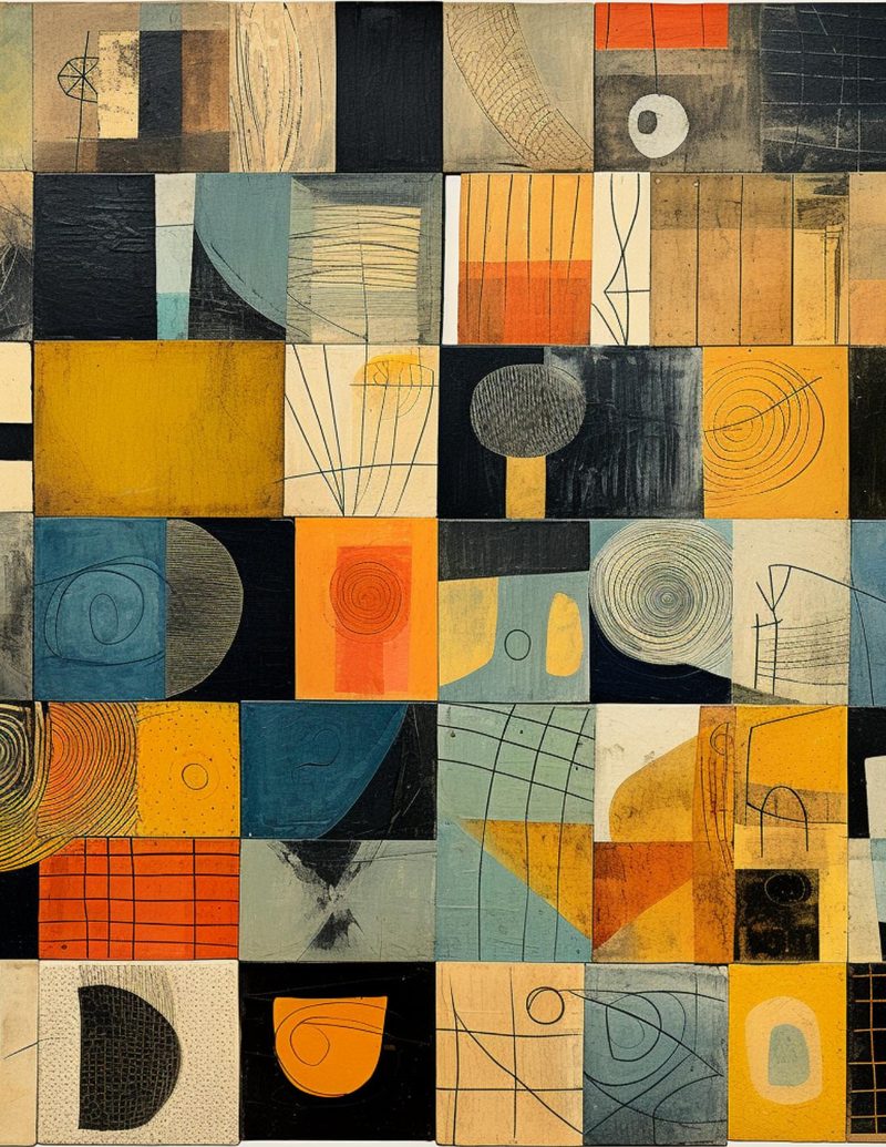 Wondrous Widgets eBook page 102 — mid-century modern, geometric abstract, vintage collage